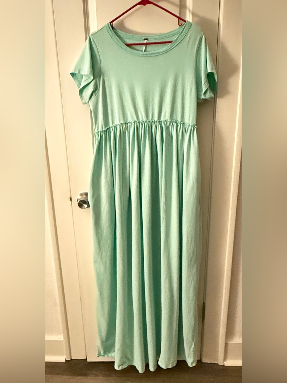 Free People mint color t-shirt maxi dress, size L